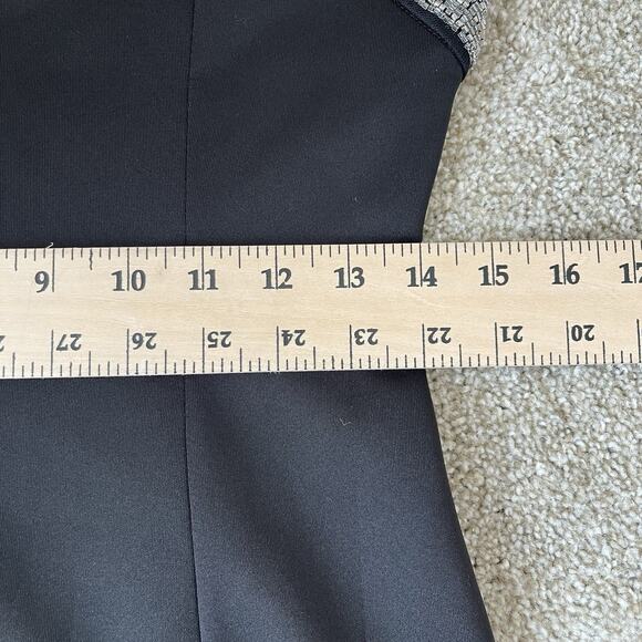 Just Me Embellished Beaded Black Mini Dress Sz Medium Holiday Cocktail Party - Picture 14 of 15